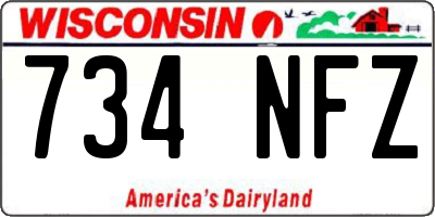 WI license plate 734NFZ