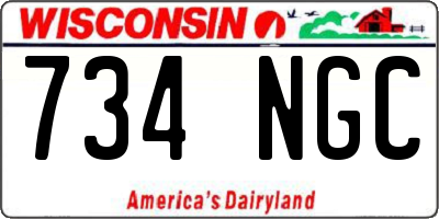 WI license plate 734NGC
