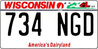 WI license plate 734NGD
