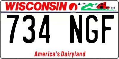WI license plate 734NGF