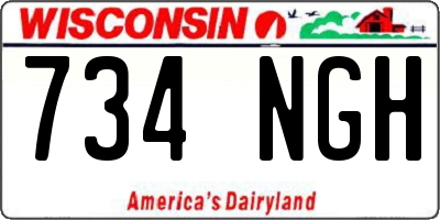 WI license plate 734NGH