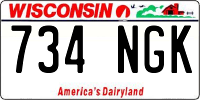 WI license plate 734NGK