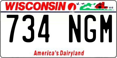 WI license plate 734NGM