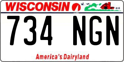 WI license plate 734NGN