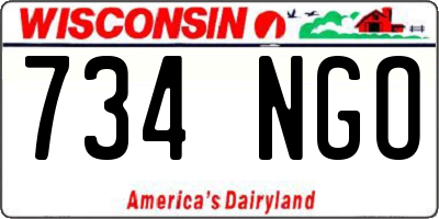 WI license plate 734NGO