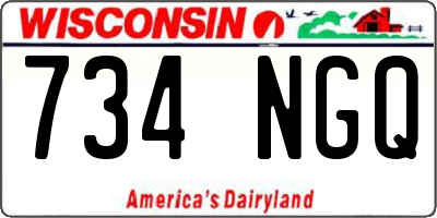 WI license plate 734NGQ