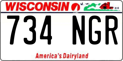 WI license plate 734NGR