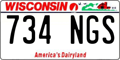 WI license plate 734NGS