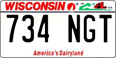 WI license plate 734NGT
