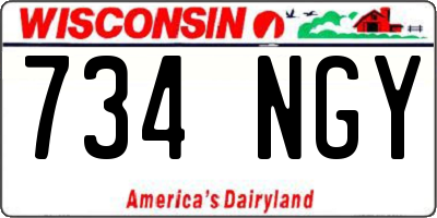 WI license plate 734NGY