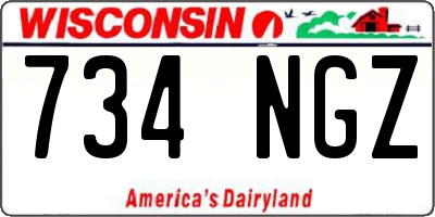 WI license plate 734NGZ