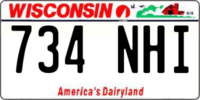 WI license plate 734NHI