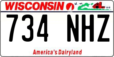 WI license plate 734NHZ
