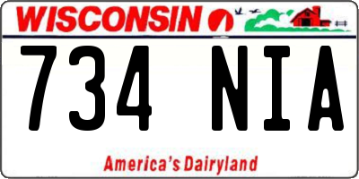 WI license plate 734NIA