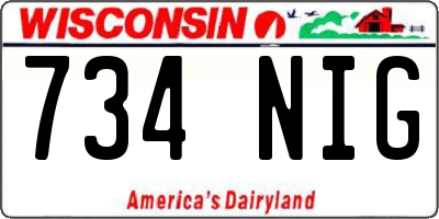 WI license plate 734NIG