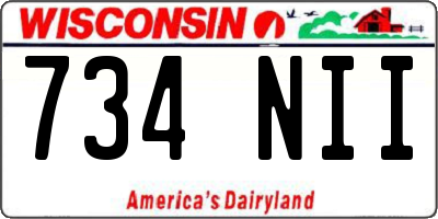 WI license plate 734NII