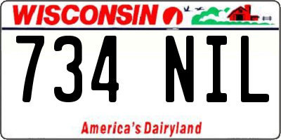 WI license plate 734NIL
