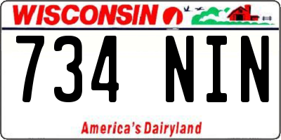 WI license plate 734NIN