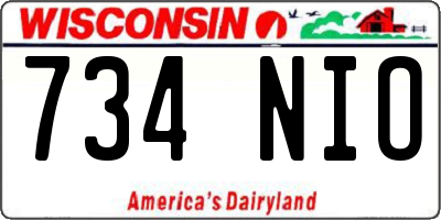 WI license plate 734NIO