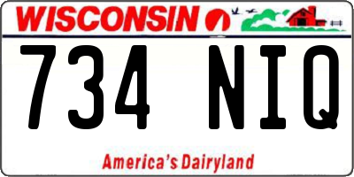 WI license plate 734NIQ