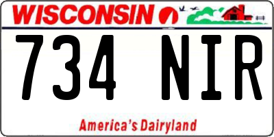 WI license plate 734NIR