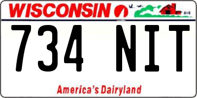 WI license plate 734NIT