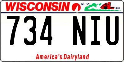 WI license plate 734NIU