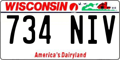 WI license plate 734NIV