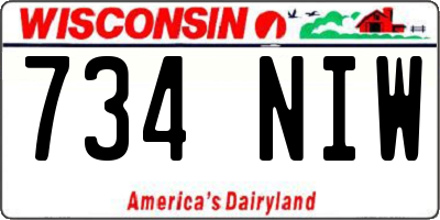 WI license plate 734NIW