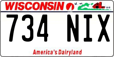 WI license plate 734NIX