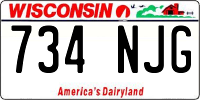 WI license plate 734NJG