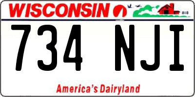 WI license plate 734NJI