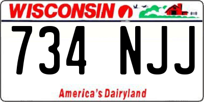 WI license plate 734NJJ