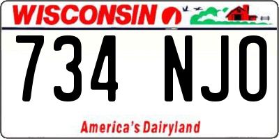WI license plate 734NJO