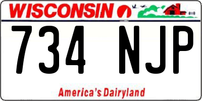 WI license plate 734NJP