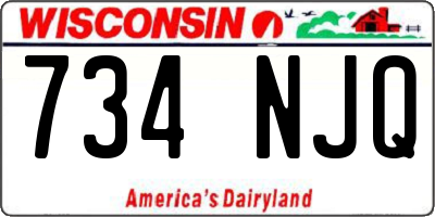 WI license plate 734NJQ