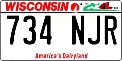 WI license plate 734NJR