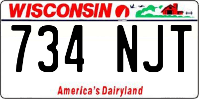 WI license plate 734NJT