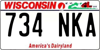 WI license plate 734NKA