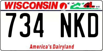 WI license plate 734NKD