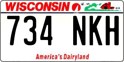 WI license plate 734NKH