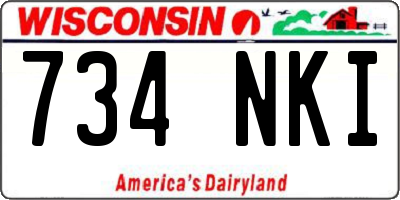 WI license plate 734NKI