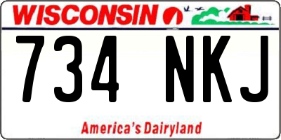 WI license plate 734NKJ