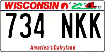 WI license plate 734NKK