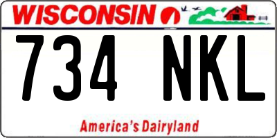 WI license plate 734NKL