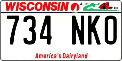 WI license plate 734NKO