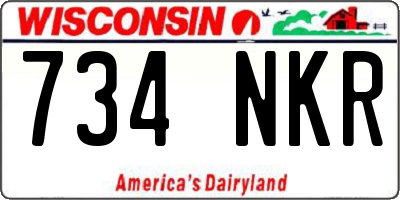 WI license plate 734NKR