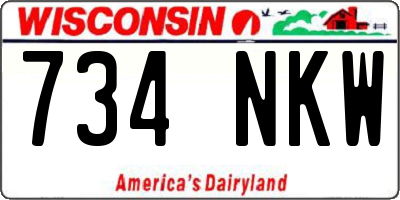 WI license plate 734NKW
