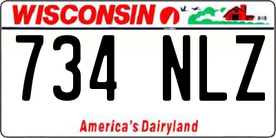 WI license plate 734NLZ
