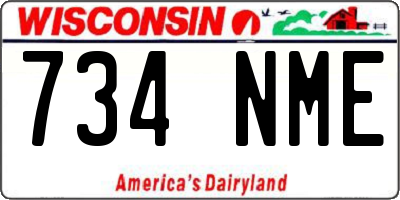 WI license plate 734NME